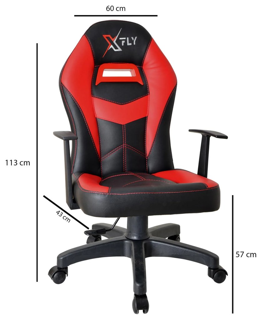 Fotoliu de birou gaming Vamivo 3 (roșu + negru) . 1093822
