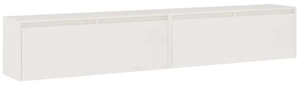 813468 vidaXL Dulapuri de perete 2 buc., alb, 100x30x35 cm, lemn masiv de pin