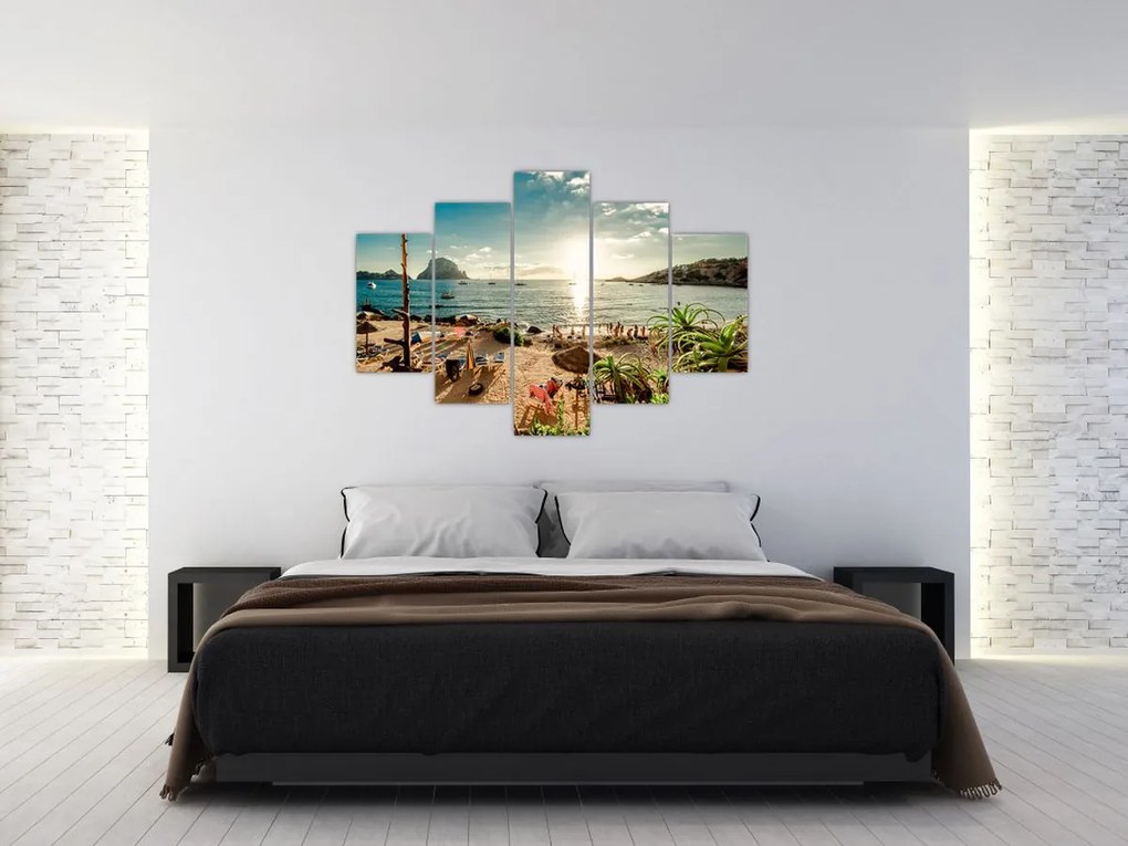 Tablou - Plajă cu oameni (150x105 cm)