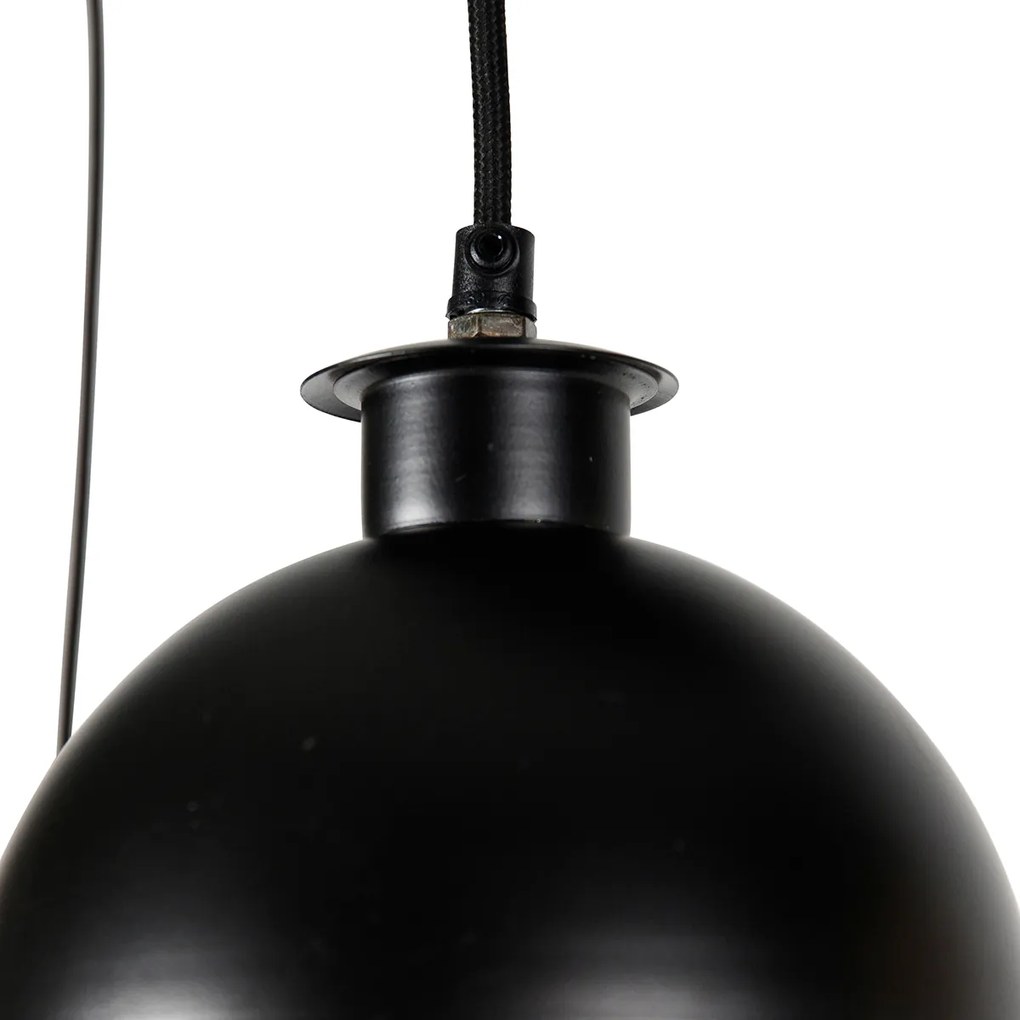 Lampă suspendată industrială neagră cu alamă cu 5 lumini - Haicha