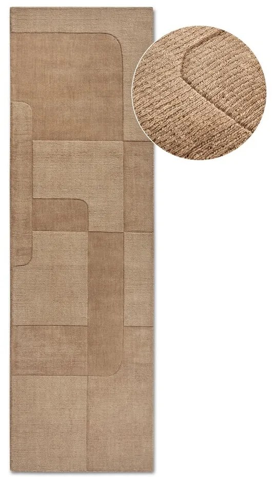 Covor tip traversă bej țesut manual din lână 80x250 cm Charlotte – Villeroy&amp;Boch