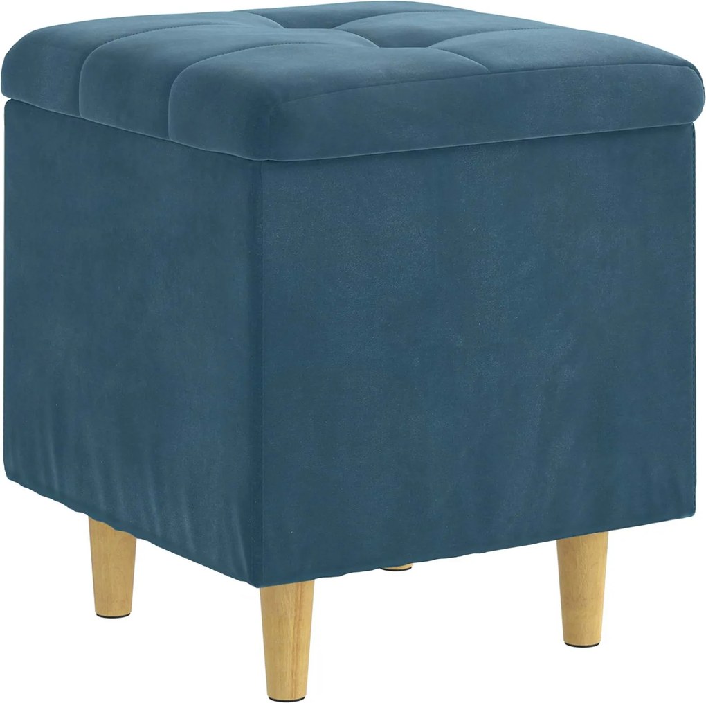 vidaXL Ottomană de depozitare albastru 40 x 40 x 45 cm Catifea