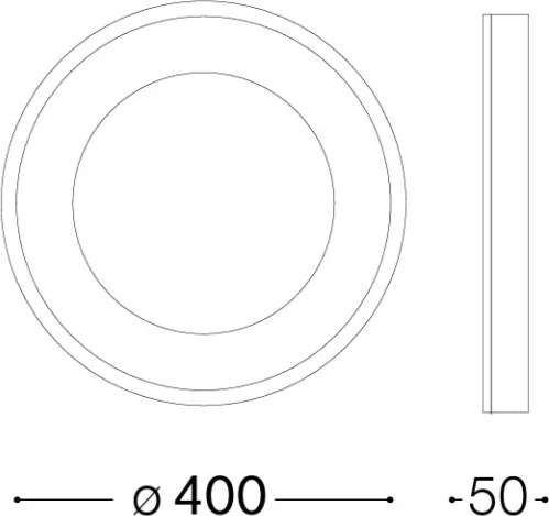 Ideal Lux - Plafonieră LED PLANET, 20 W, 230 V, CRI 90, Ø 40 cm, neagră