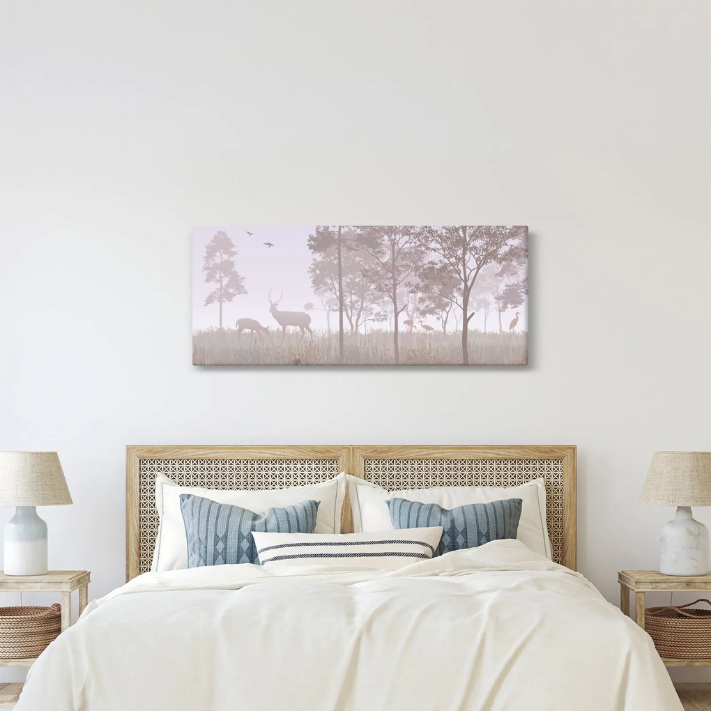 Tablou - Pădure,monocrom (120x50 cm)