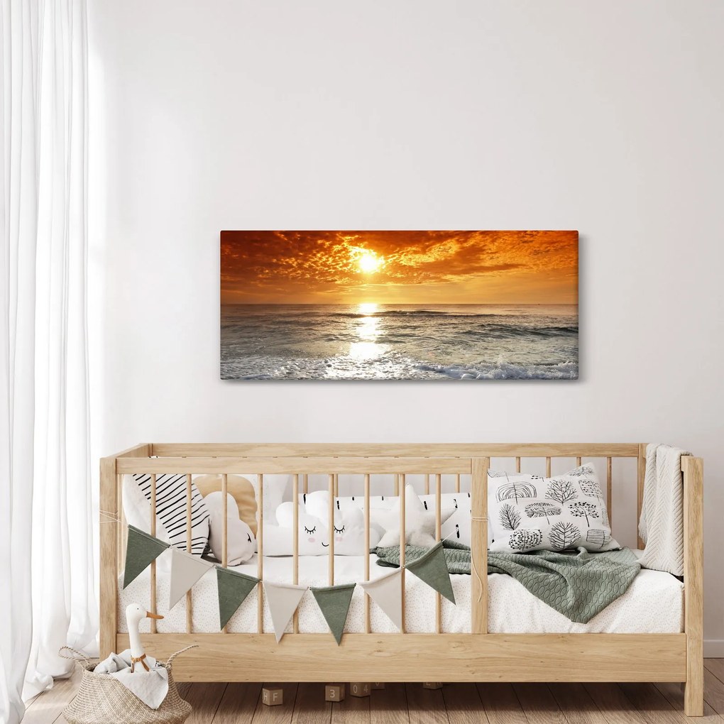 Tablou cu apus de soare din Corsica (120x50 cm)