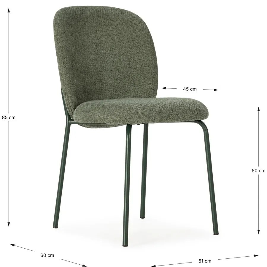 Scaune de dining verzi 4 buc. Daia – Marckeric