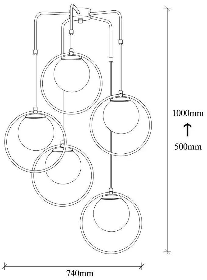 Lustră metalică Opviq lights Satyros, negru