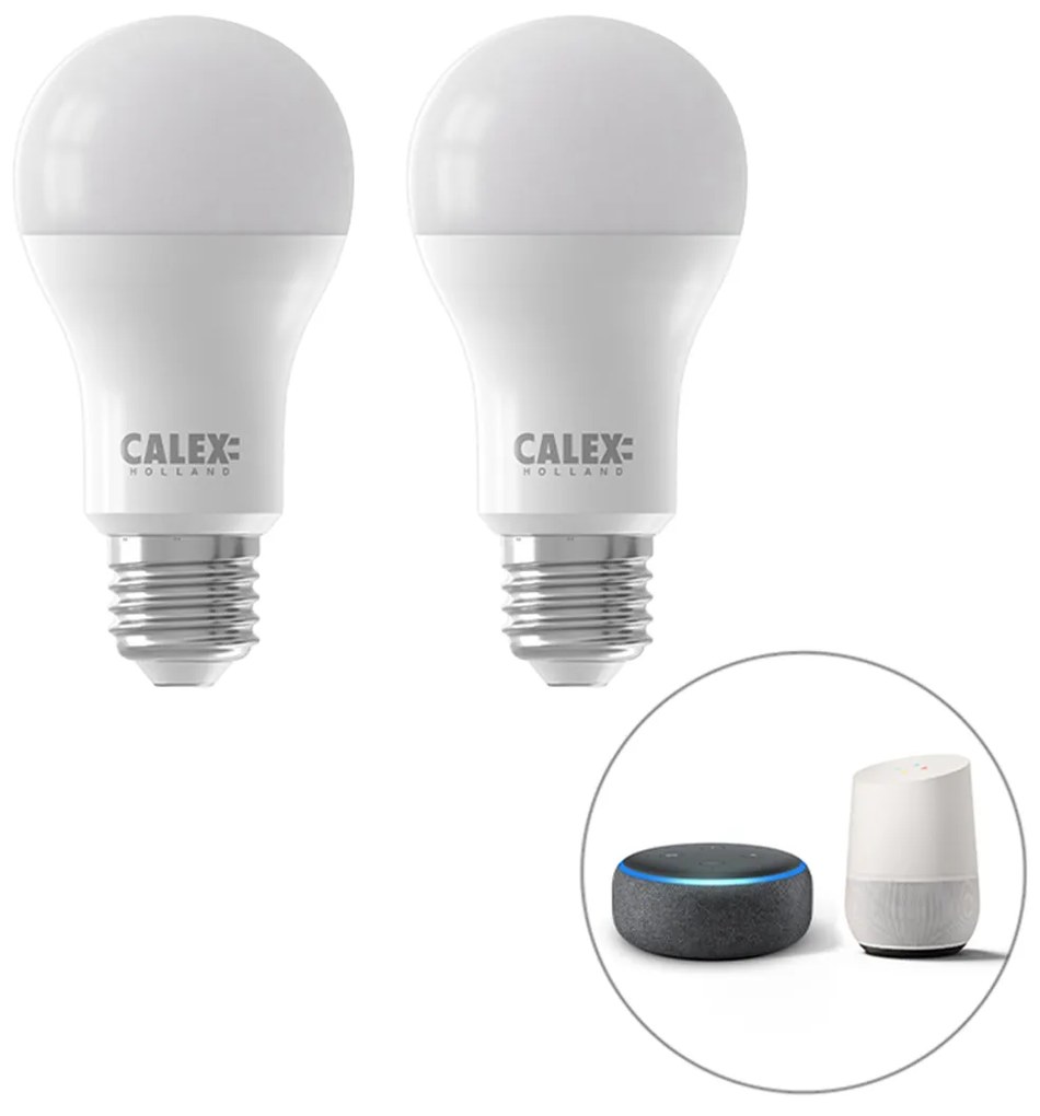 Set de 2 becuri LED inteligente E27 reglabile A60 mat 8,5W 806lm 2200-4000K