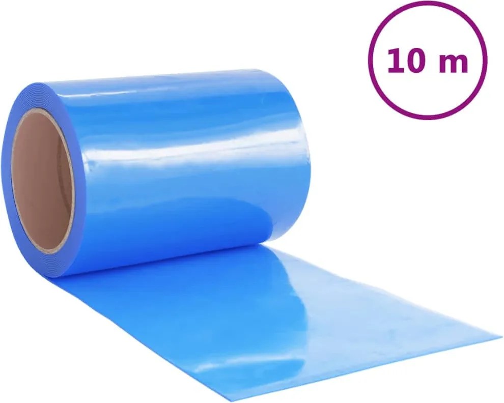 vidaXL Perdea pentru ușă, albastru, 300 mmx2,6 mm 10 m, PVC