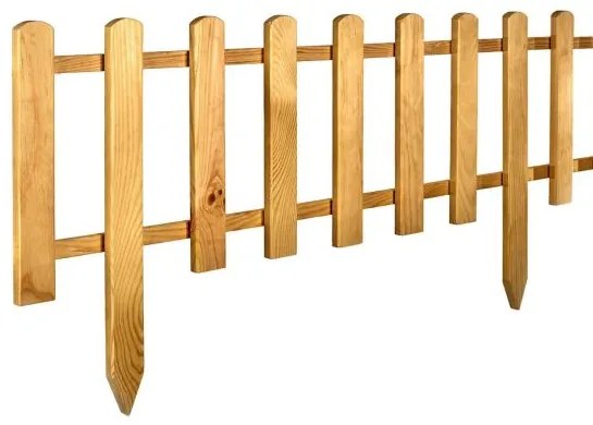 Gard de gradina decorativ, din lemn distantat, natur, 104x40 cm