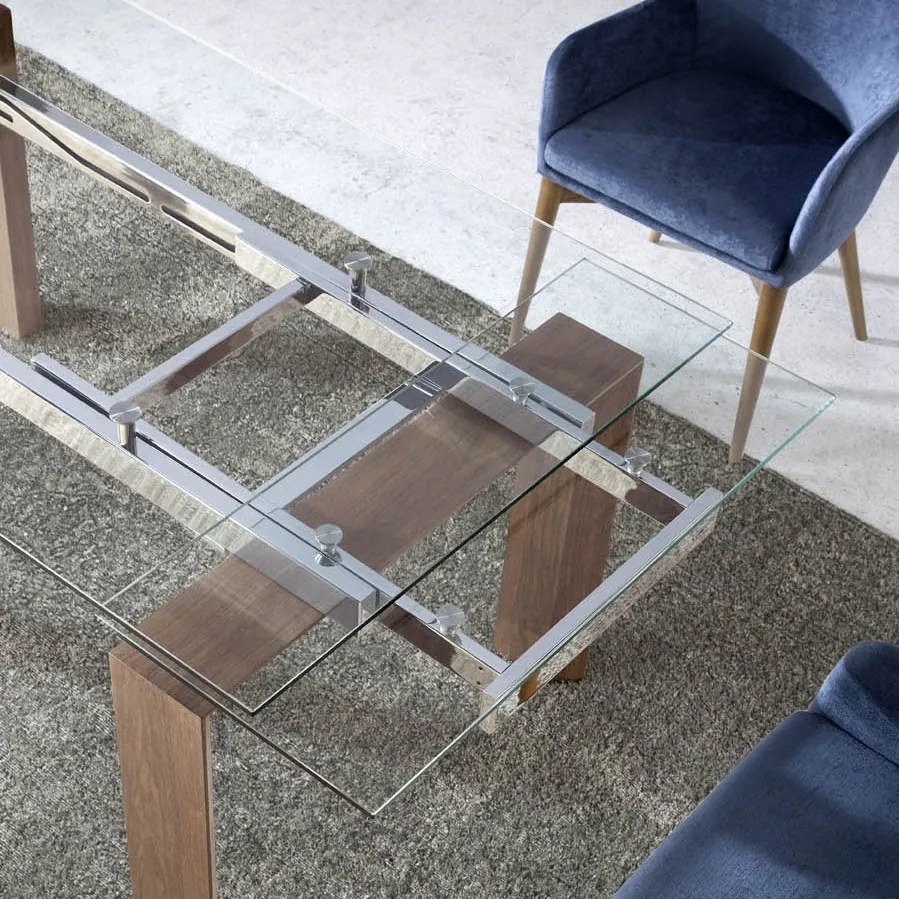 Masa dining extensibila design modern Walnut, 160-240x90cm AC-DT638B