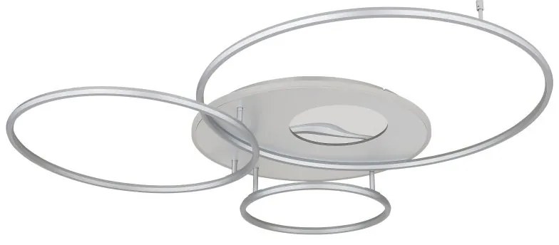 Lustra LED aplicata cu telecomanda INVERTINA argintiu