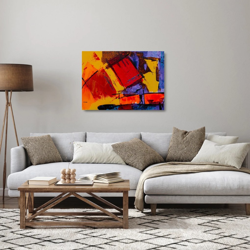 Tablou pe sticlă cu abstracție (70x50 cm)