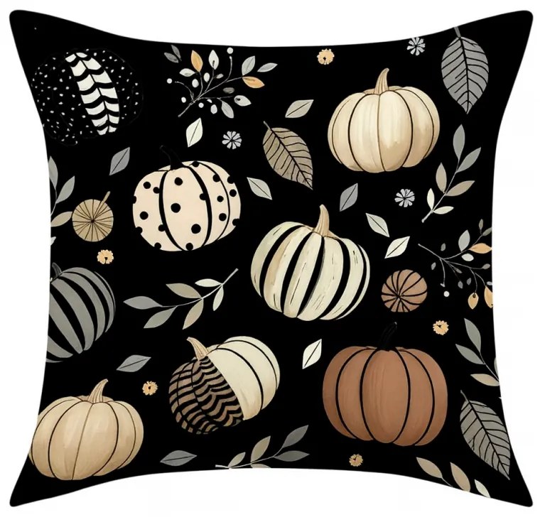 Fata de perna PUMPKIN NOIR 45x45 cm, negru