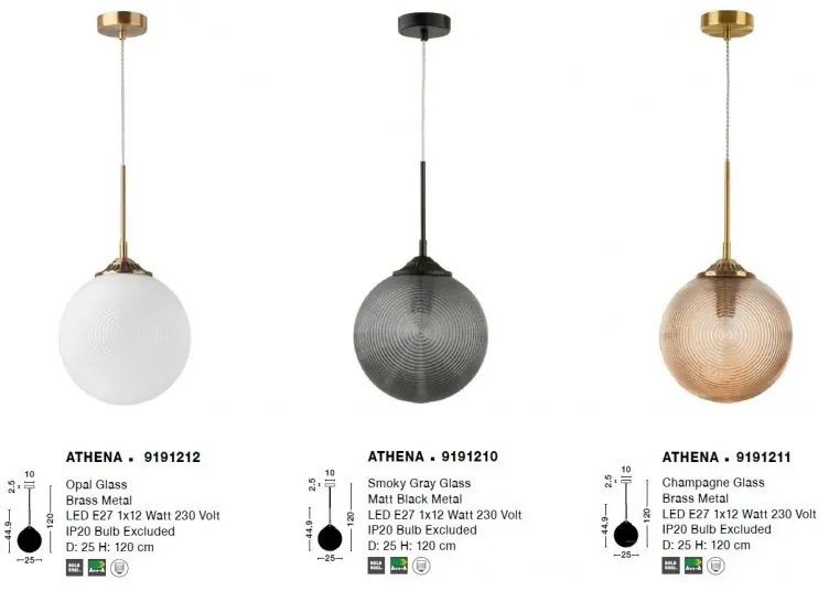Lustra / Pendul design modern Athena alama/champagne NVL-9191211