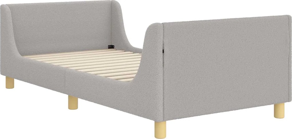 vidaXL Cadru de pat pentru copii cu spătar Gri deschis 80 x 200 cm