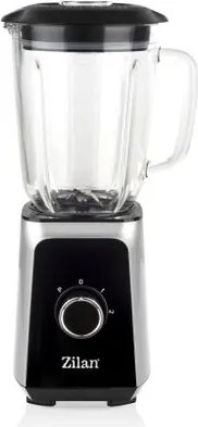Blender ZILAN ZLN3925, 1.5 l, 2 viteze + Functie impuls, Zdrobire gheata, Vas de sticla, Inox