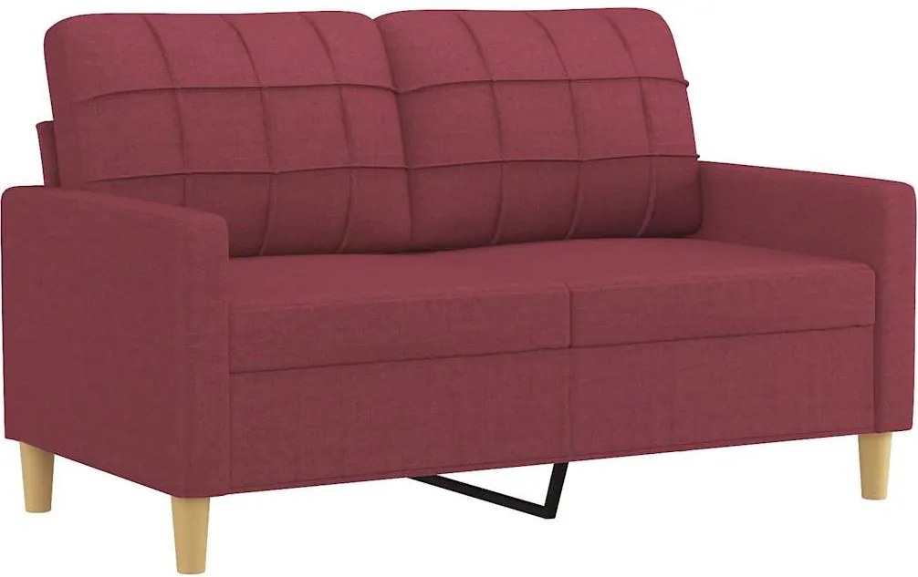 vidaXL Canapea cu 2 locuri, roșu vin, 120 cm, material textil