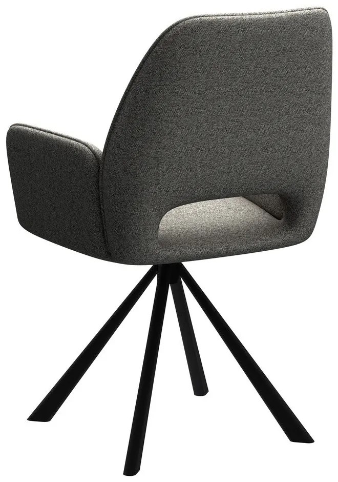 Scaun de sufragerie gri închis cu cotiere Graham – Actona