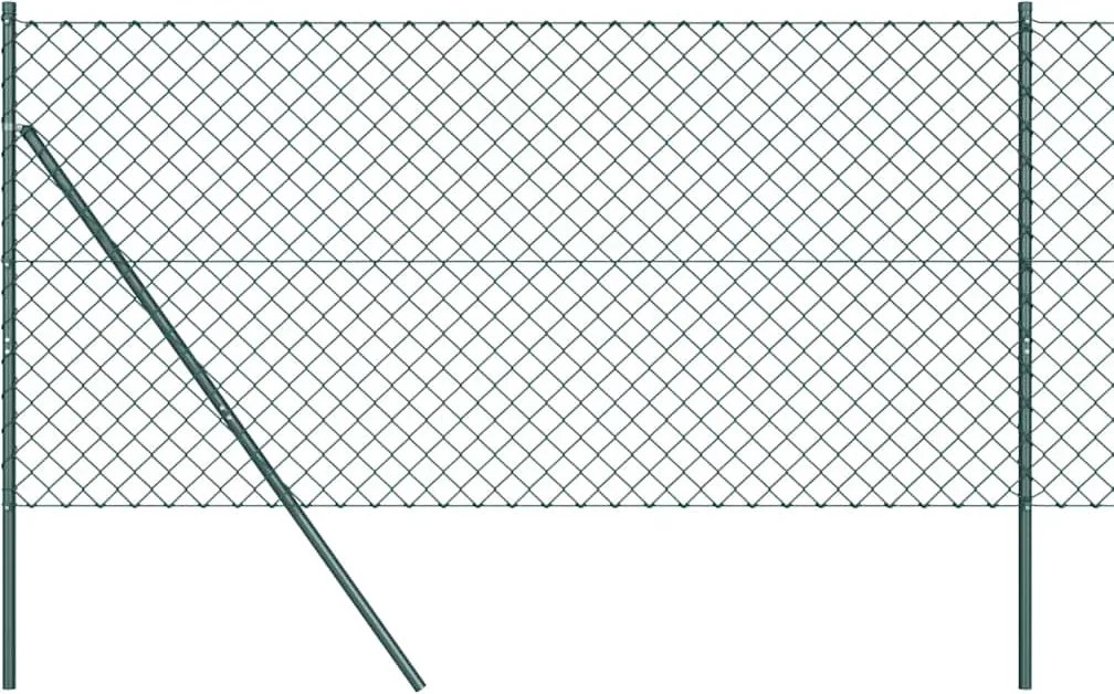 vidaXL Stâlp de gard. Verde 10 x 1,5 m (plasă de 60 x 60 mm)