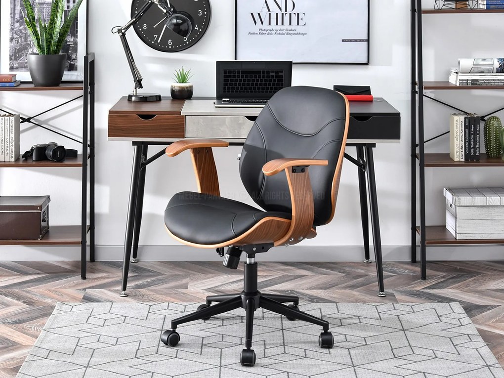 Scaun Raynold (nuc închis + negru). Promo -14%. 1109967