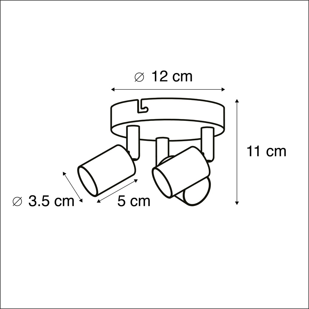 Spotlight modern alb, reglabil, rotund, cu 3 lumini - Jeany