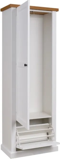 DUlap cu compertiment pantofi, Galineo, ADRK Furniture (Culoare: Alb / Stejar)