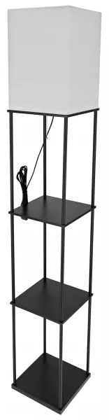 Lampă de podea cu polițe 1xE27/40W/230V 160 cm neagră/albă