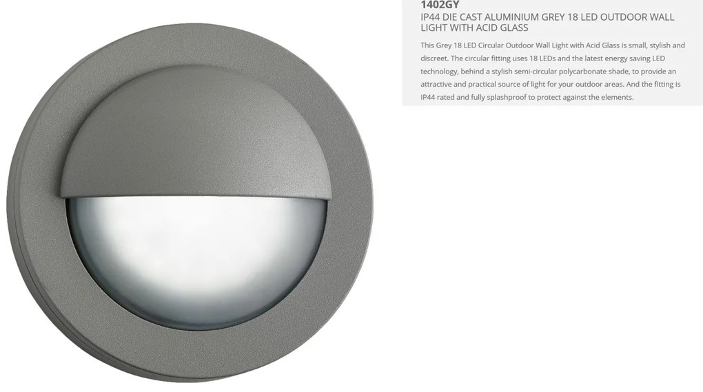Aplica perete LED de exterior IP44 Outdoor 1402GY SRT