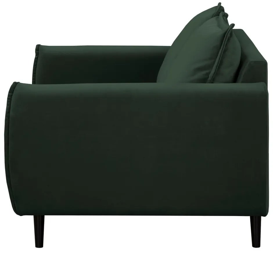 Canapea verde-închis cu tapițerie din catifea 138 cm Juli – Ropez
