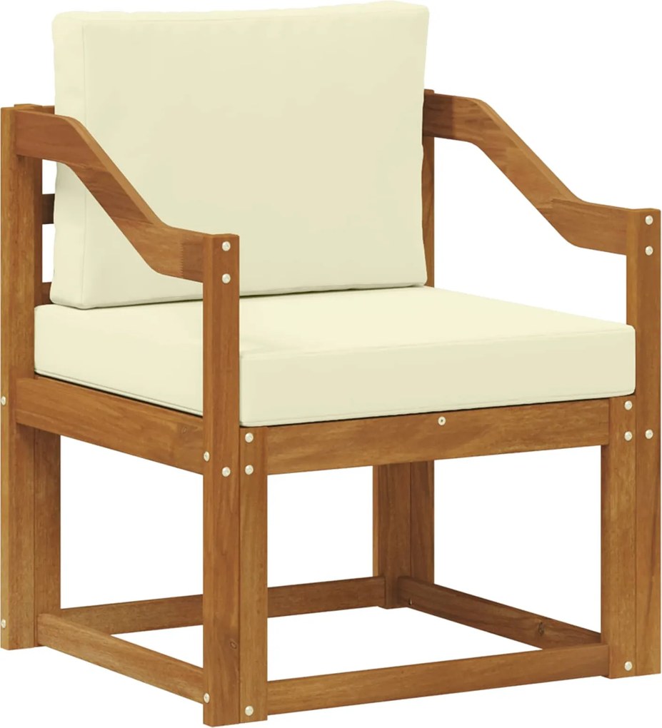 vidaXL Canapea de exterior Lemn de acacia solid și poliester natural