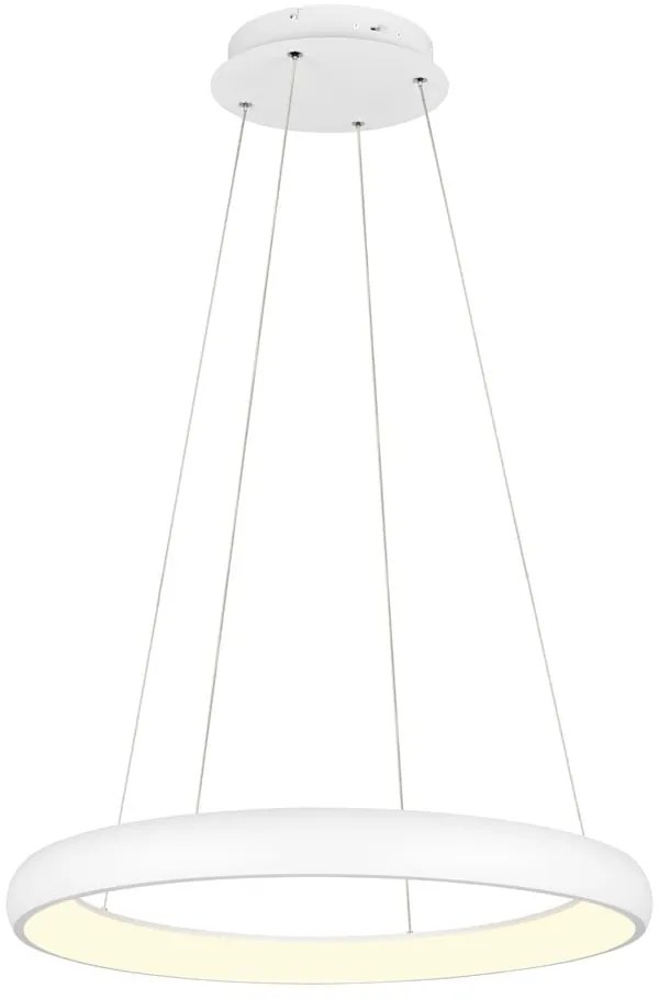 Lustră albă LED cu intensitate reglabilă cu abajur din metal ø 75 cm Cardona – Trio