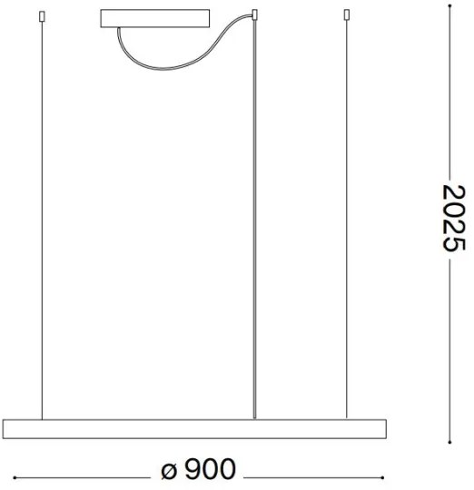 Ideal Lux ORACLE SLIM - Pendul LED pe cablu, 42W, 230V, 3000K, diam. 90 cm, negru