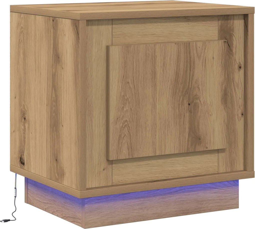 vidaXL Dulap de noapte Stejar Artizanal 44 x 34,5 x 45 cm