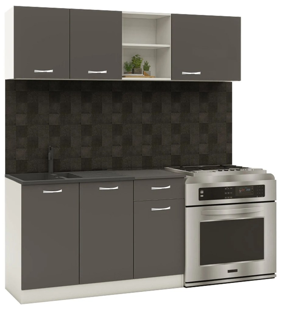 Set Bucatarie Kara, Antracit/Alb, L 180 cm