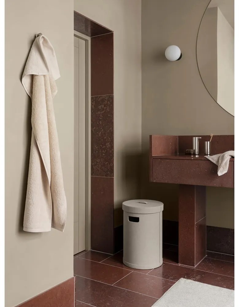 Coș de rufe bej din piele artificială Sahla M – Blomus