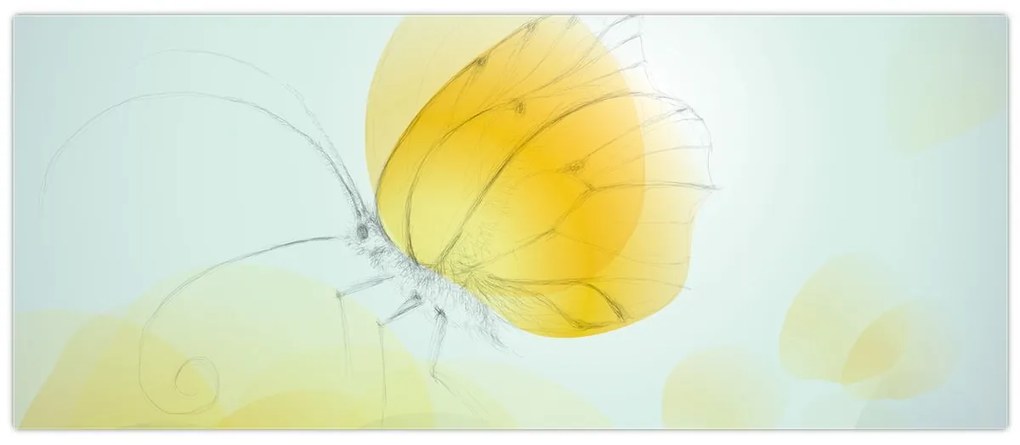 Tablou - Fluturele galben (120x50 cm)