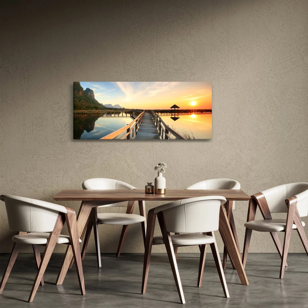 Tablou ponton din lemn (120x50 cm)
