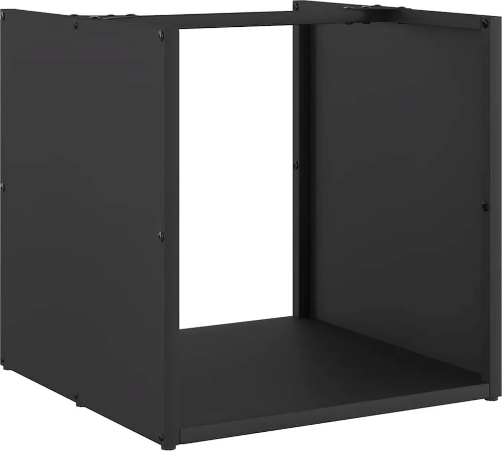 vidaXL Suport pentru lemne de foc negru Oțel laminat la rece