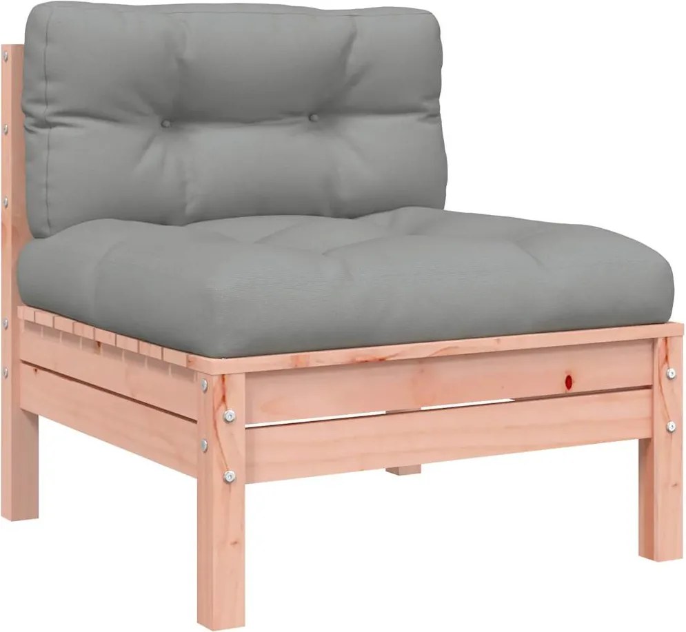 vidaXL Canapea de grădină fără cotiere, cu perne, lemn masiv douglas