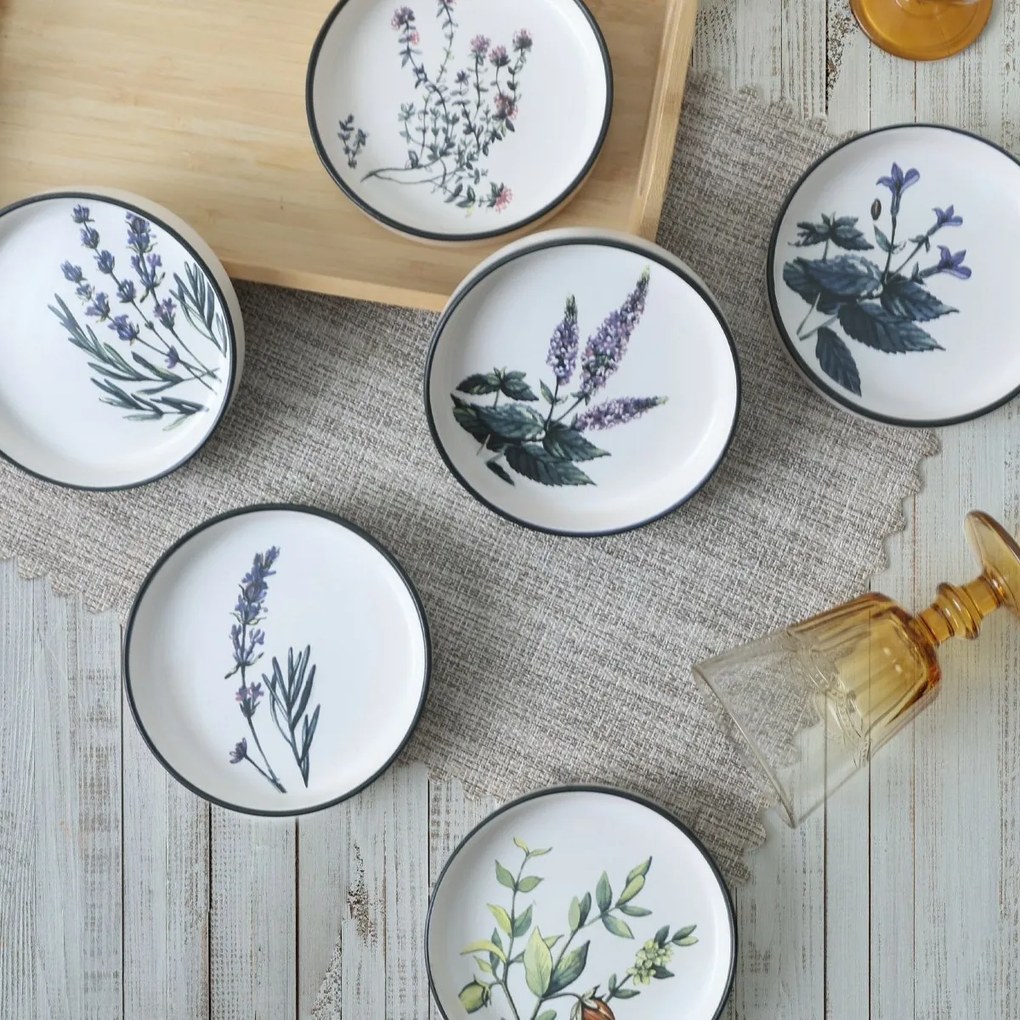 Set de 6 boluri din ceramică Herbal 14 cm