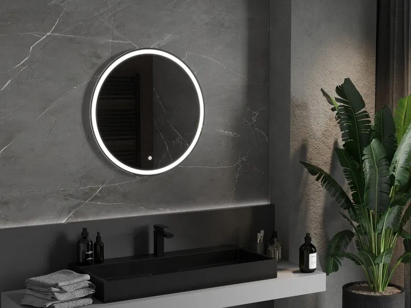Mexen Gobi oglindă de baie iluminată, rotundă 70 cm, LED 6000K, anti-aburire - 9801-070-070-611-00