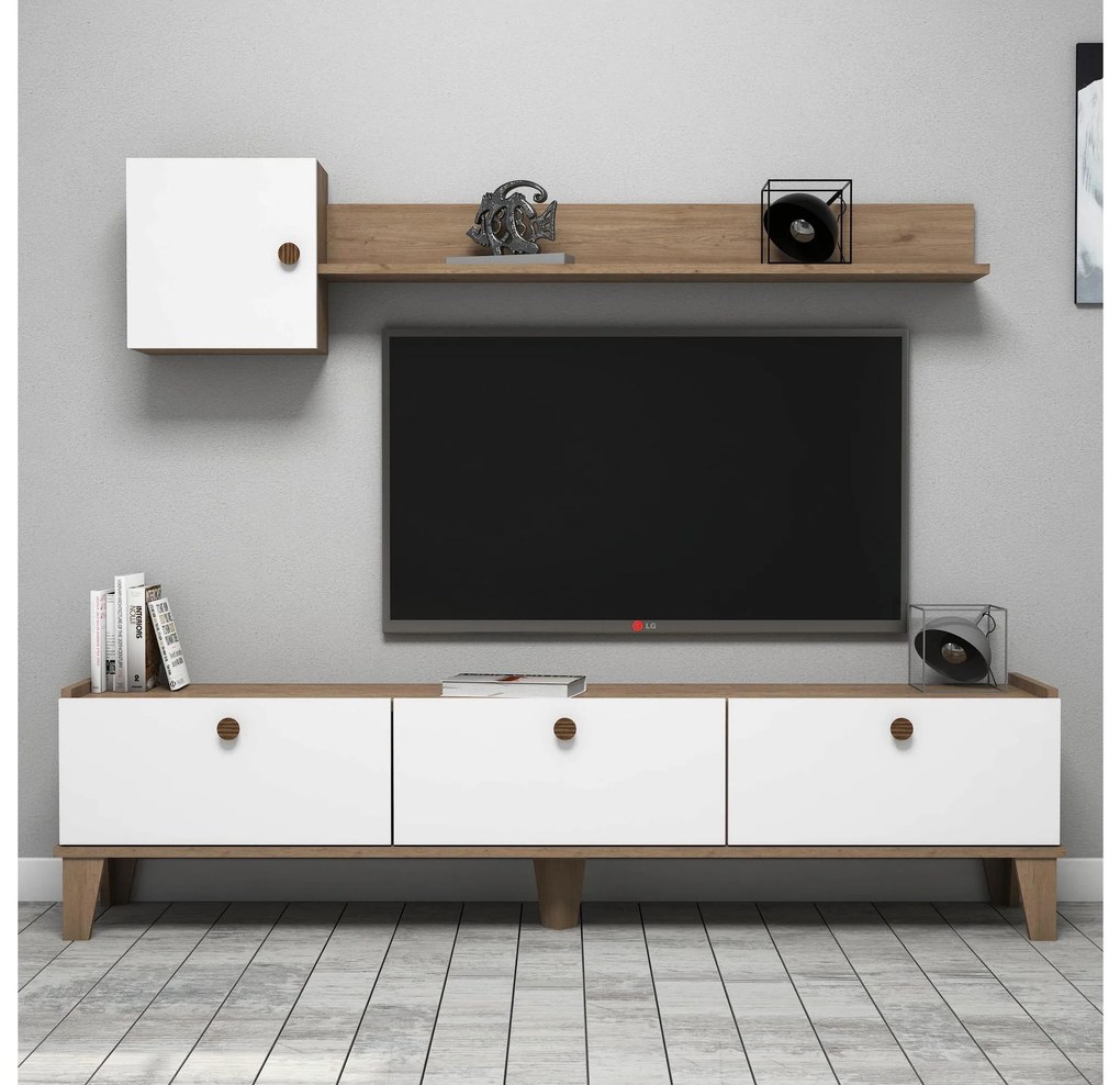 Mobilier living Summer (stejar + alb). 1088301