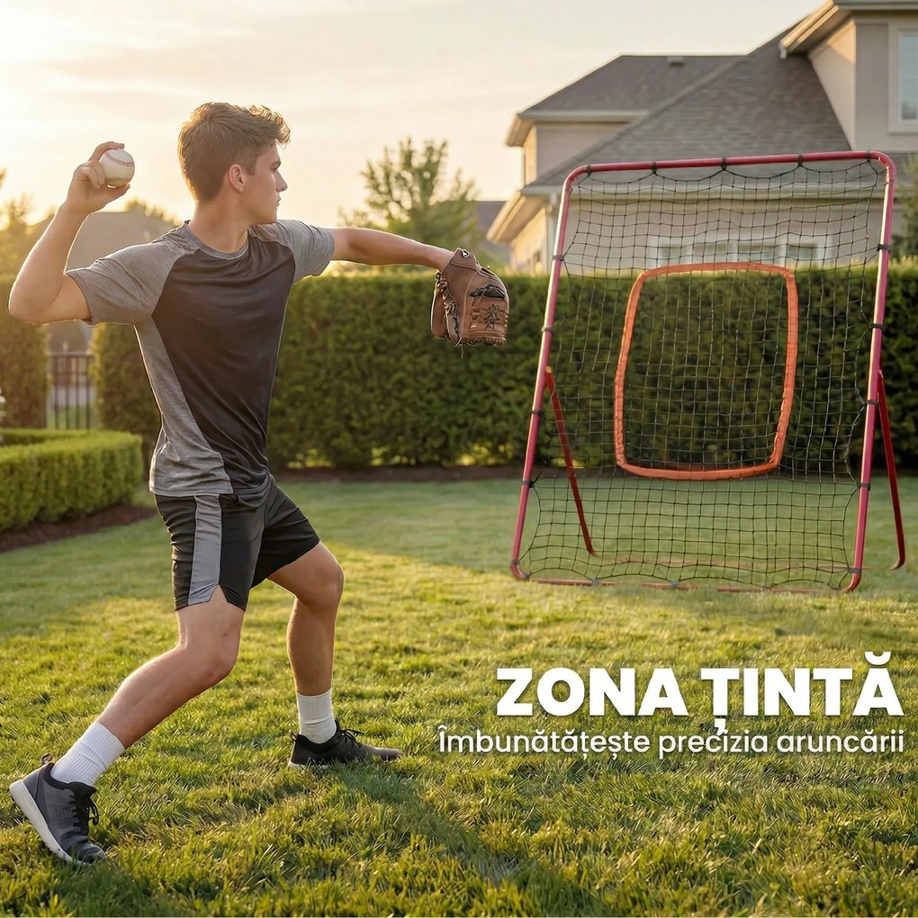 SPORTNOW Plasă de Rimbalans rimbalzator pitchback retur | Aosom Romania