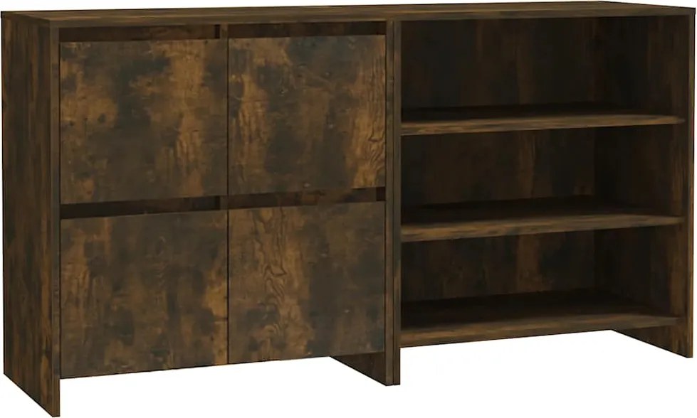 vidaXL Servantă, 2 piese, stejar afumat, lemn prelucrat