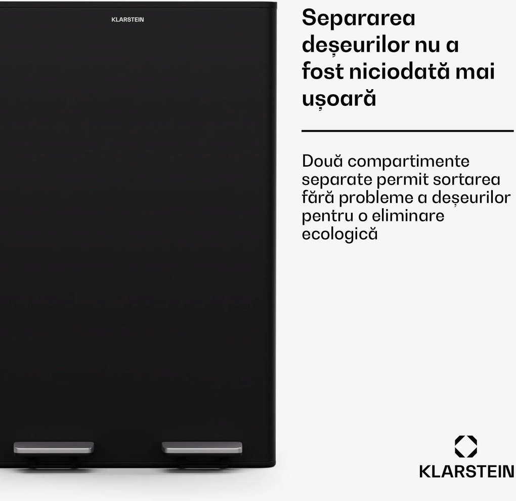 Klarstein EcoVista, coș de gunoi cu composter, 60 l + 3 l/coș + composter, Soft-Close