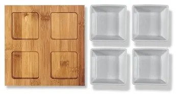 Set de servire 5 piese Lamart LT9018 Bamboo, 19 x19 cm