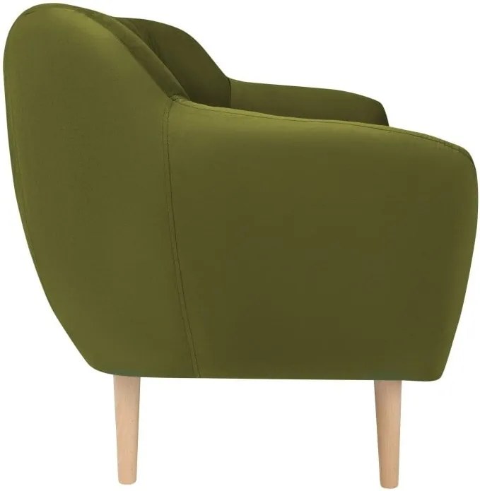 Canapea cu tapițerie din catifea Mazzini Sofas Sardaigne, 158 cm, verde