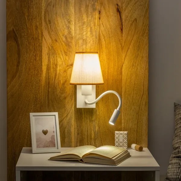 Lampă LED de perete Brilagi NUBILA 1xE27/25W/230V + LED/3W alb/maro deschis