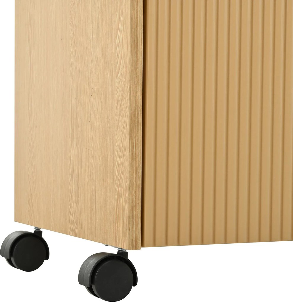 Dulap mobil pentru pantofi cu separatoare reglabile, 110x35x86 cm, Culoare naturală